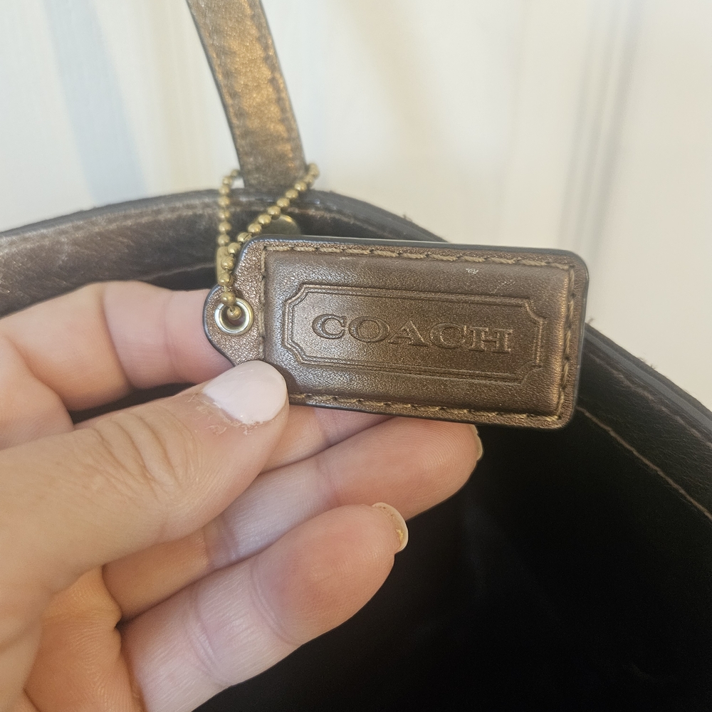 Coach Brown and Gold Tote Bag - Picture 8 of 14